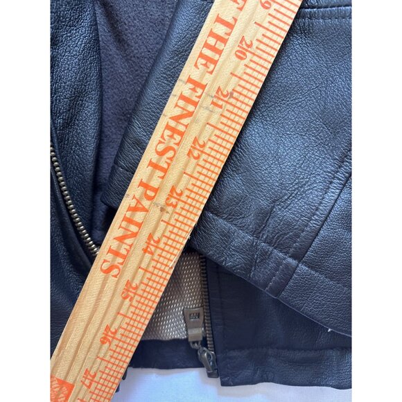 Arma Mens Black Leather Jacket With Quilted Lining & Zip Closure Size M - Picture 6 of 6